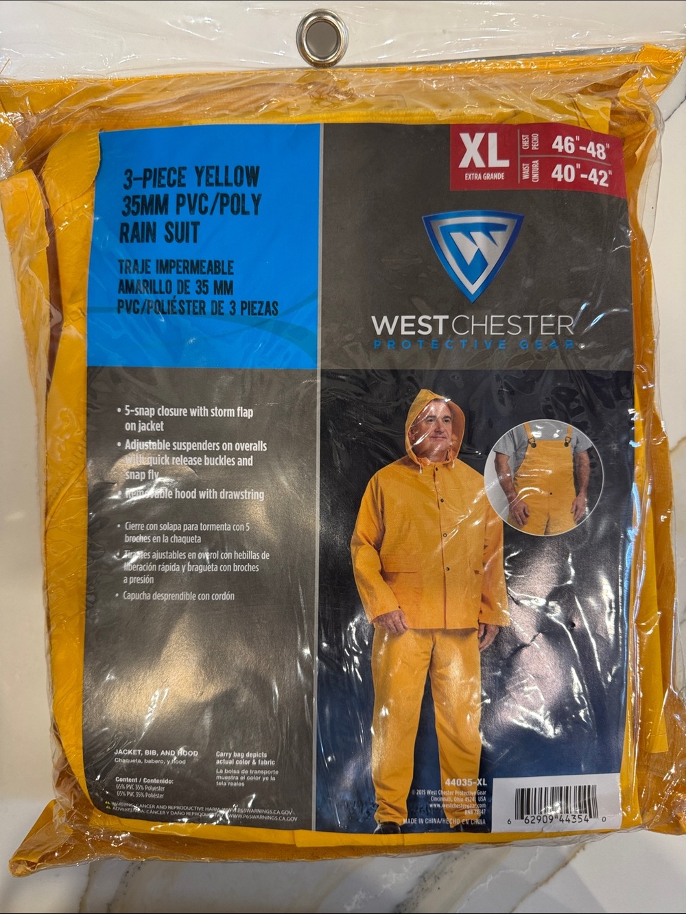 NEW Men XL Yellow Rain Suit